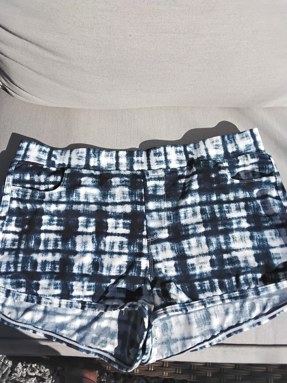 Carve Designs Navy and White Plaid-Style Swim Shorts
